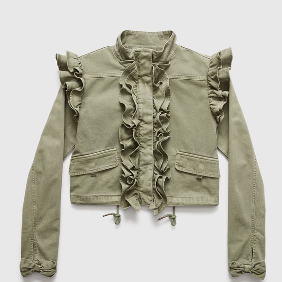 LoveShackFancy X Gap Ruffle Crop Utility Jacket - Picture 6 of 11
